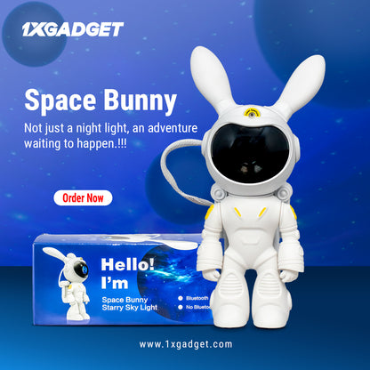 White Rabbit Space Bunny Starry Sky Light With Bluetooth Speaker