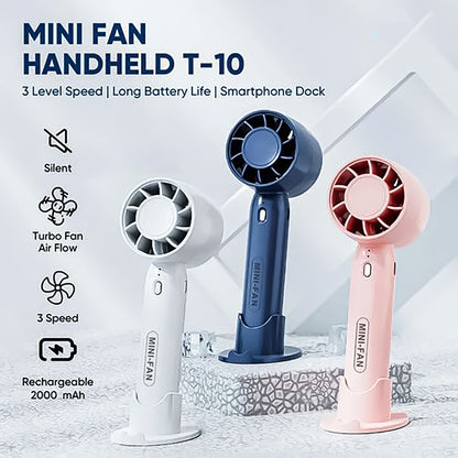 T-10 Mini Handheld Fan – Stylish & Portable