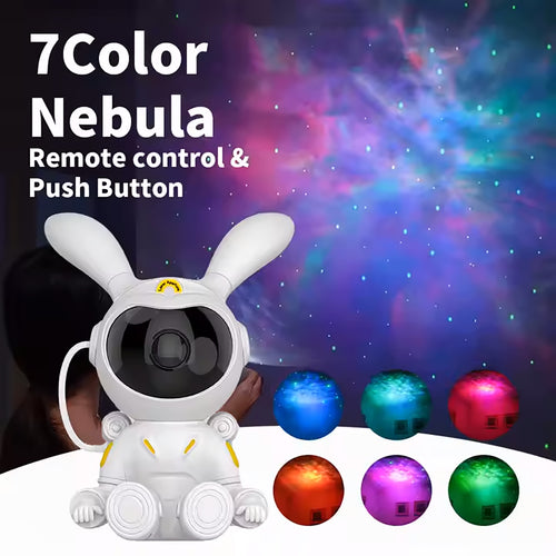 White Rabbit Space Bunny Starry Sky Light With Bluetooth Speaker