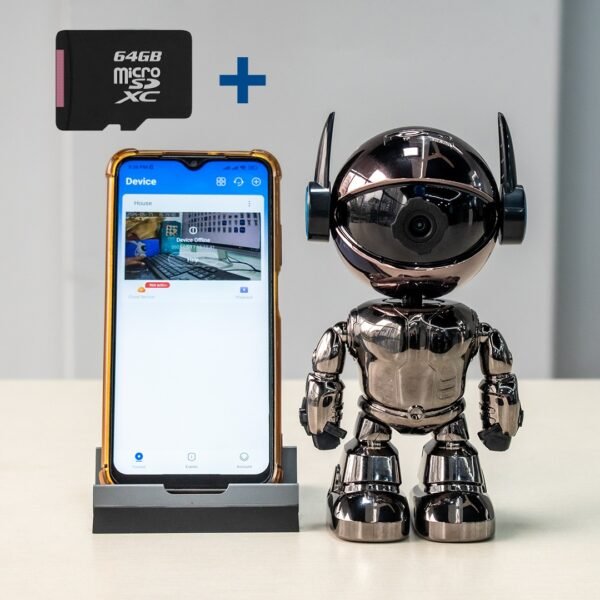 2MP 1080P Astronaut Robot IP WiFi Camera – Baby Monitor with Night Vision, 64 GB Card & Private Space Security